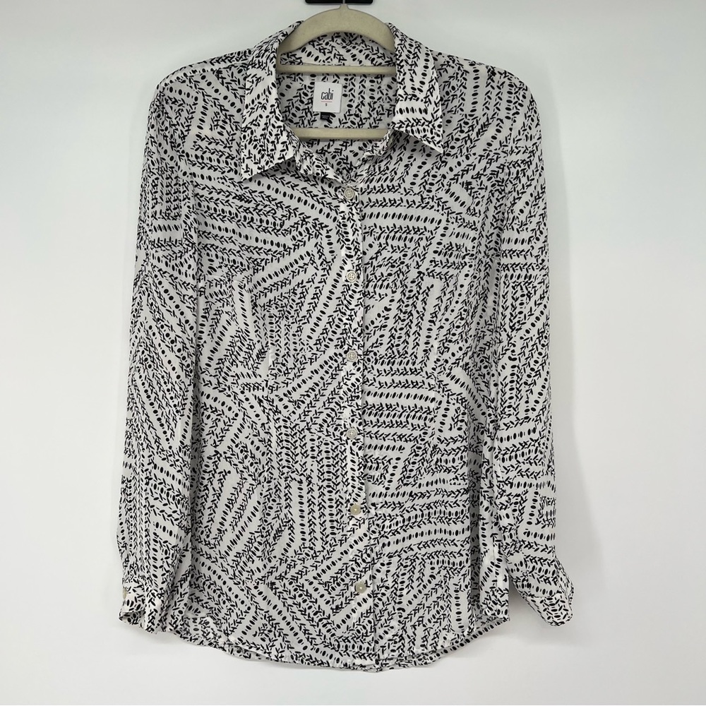 Cabi Button Down Split Back Top Blouse Style 3255 - image 1